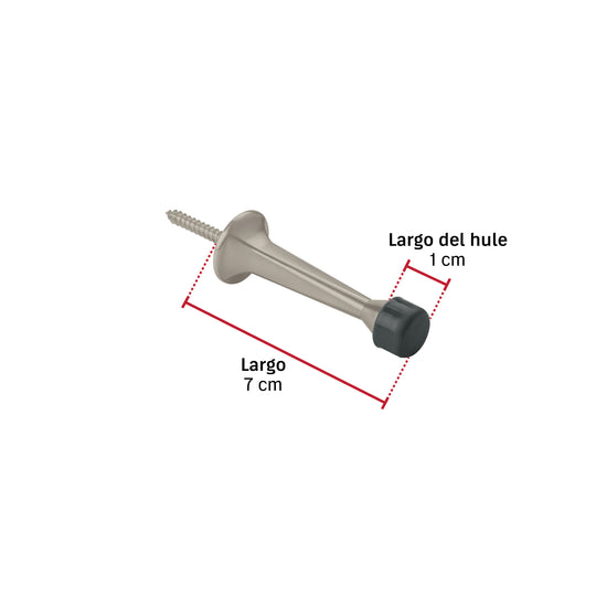 Tope Piso Metálico Hermex TORE-4 Hule 7cm Níquel | Ferretería
