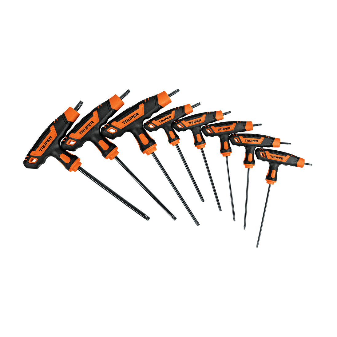TORX-8TLX Juego de 8 llaves torx extralargas con mango T, TRUPER