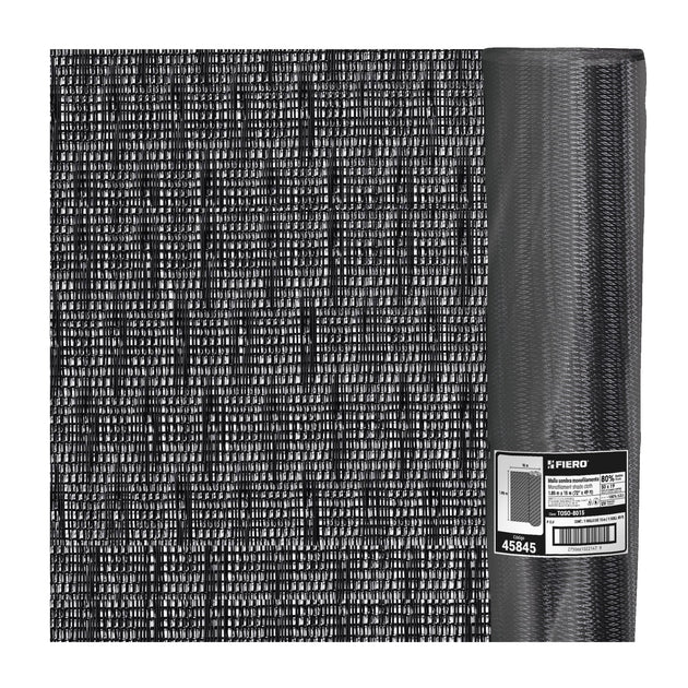 TOSO-8050 Rollo de malla sombra monofilamento 80%, 50m x 1.85m, negro
