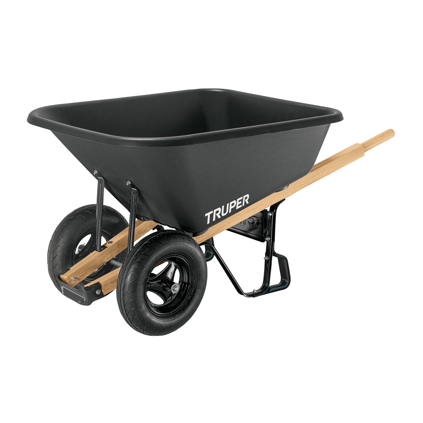 TP-8 Carretilla c/plástica 8 ft3 Doble llanta neumática b/madera