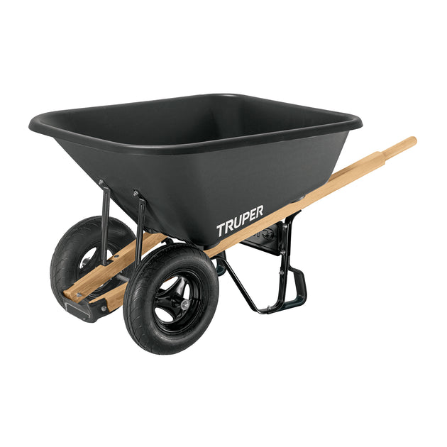TP-8 Carretilla c/plástica 8 ft3 Doble llanta neumática b/madera