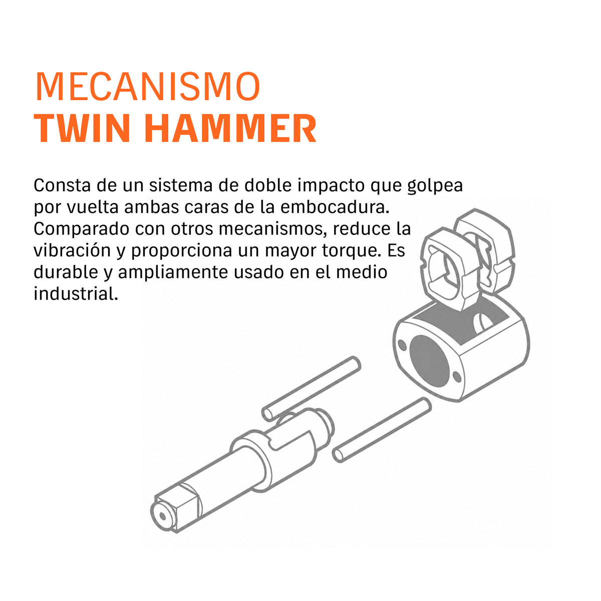 Llave Impacto Neumática Truper 1" TPN-797-6-3 1800 lb-ft Twin Hammer