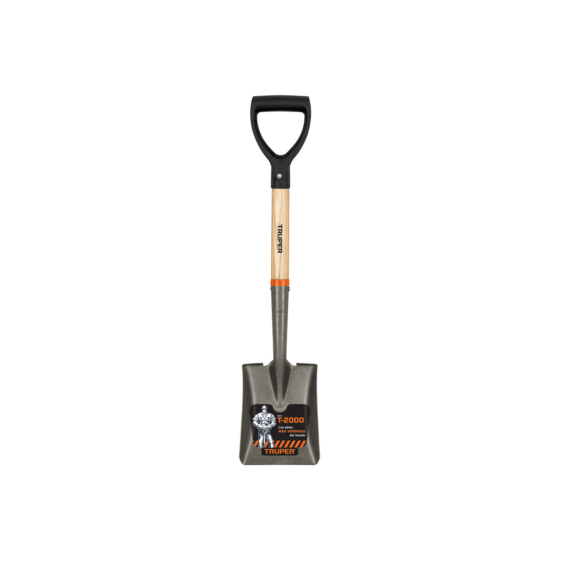 TR-BYC Pala cajuelera cuadrada, puño "D" mango de madera, Truper