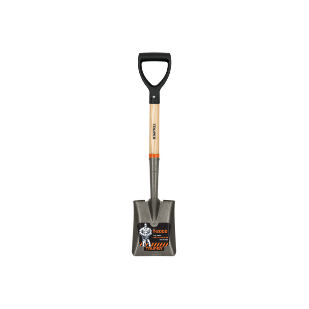 TR-BYC Pala cajuelera cuadrada, puño "D" mango de madera, Truper