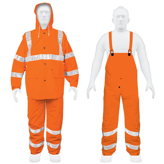 TRA-NAR-L Conjunto impermeable doble capa naranja con reflejante, G