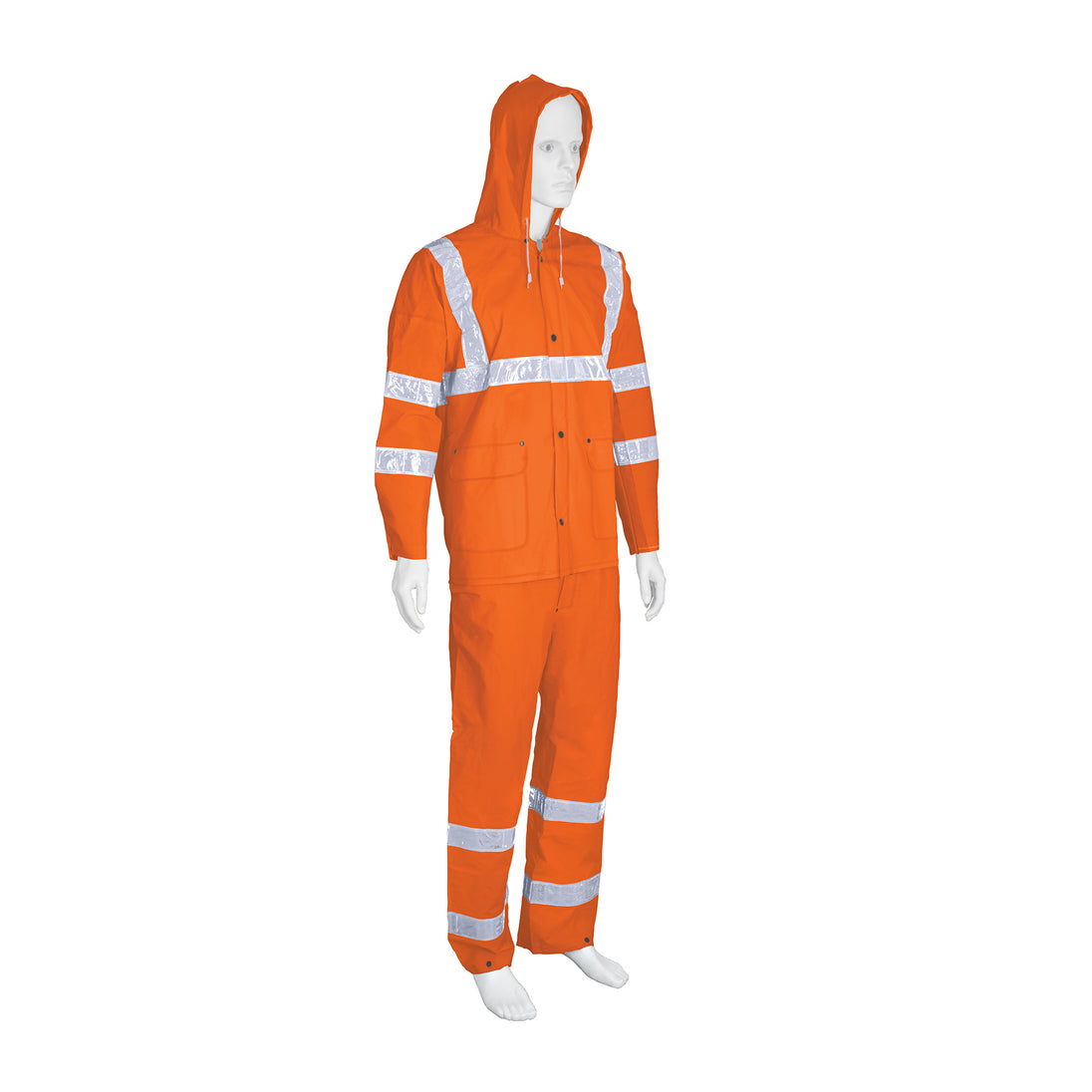 TRA-NAR-S Conjunto impermeable doble capa naranja con reflejante, CH