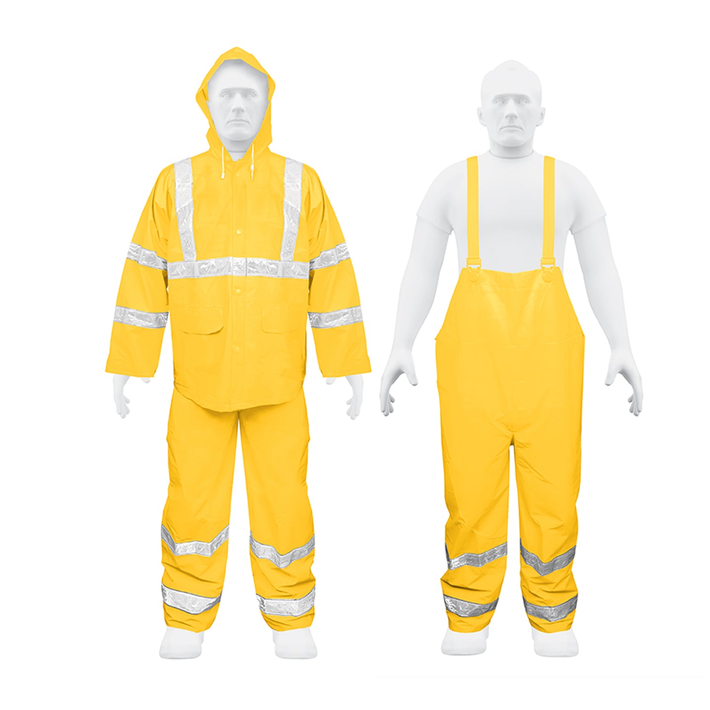 TRA-REF-M Conjunto impermeable doble capa amarillo con reflejante, M