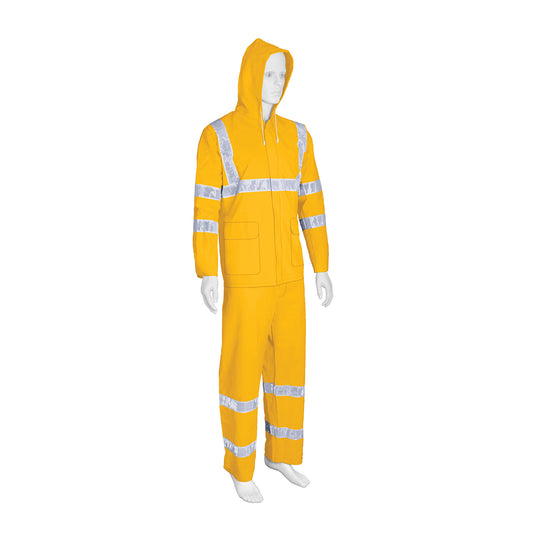 TRA-REF-S Conjunto impermeable doble capa amarillo con reflejante, CH