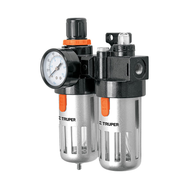 UNI-LL-1/4 Filtro y regulador de aire con módulo de lubricación, TRUPER