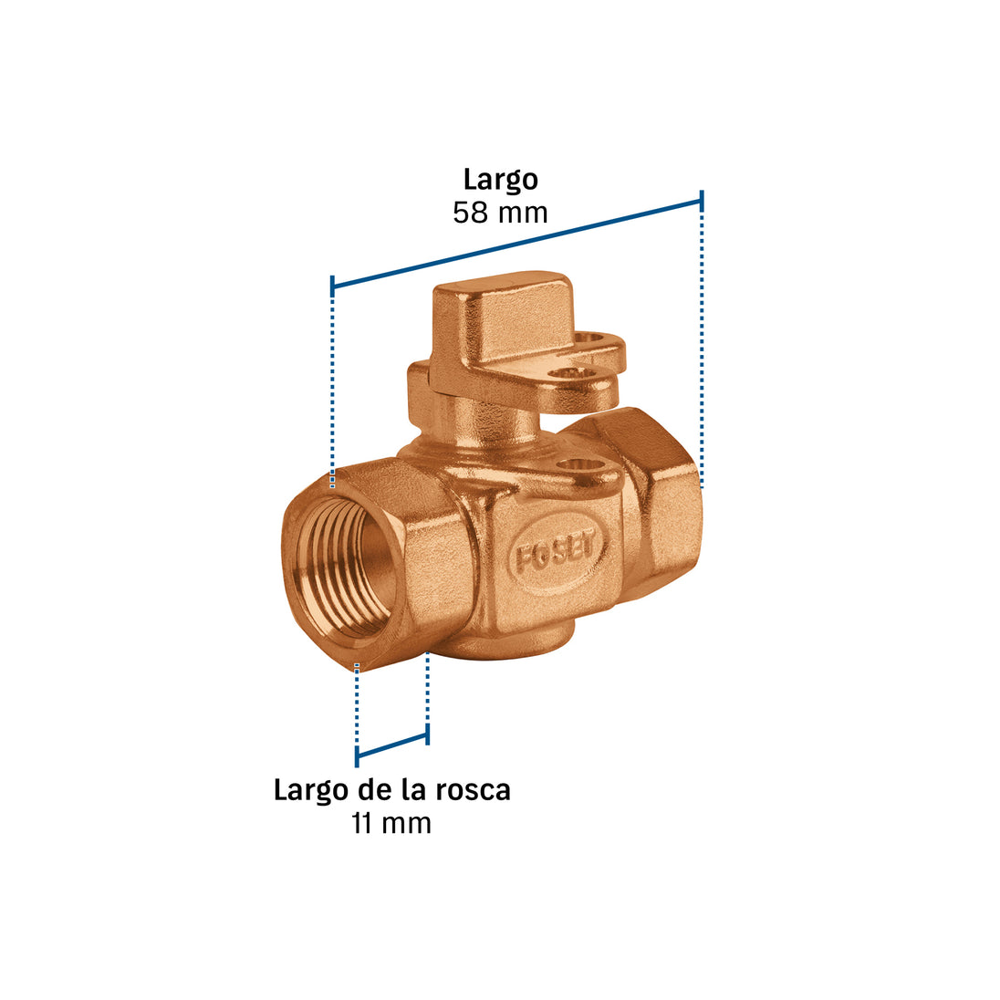 Válvula Bola Foset VAB-1/2 Latón 1/2" 600 psi c/ Candado