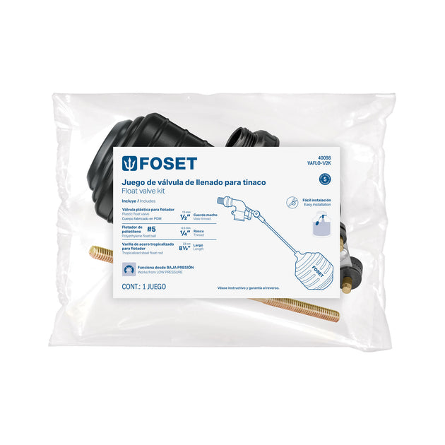 Kit Válvula Flotador Foset VAFLO-1/2K 1/2" NPS Tinaco