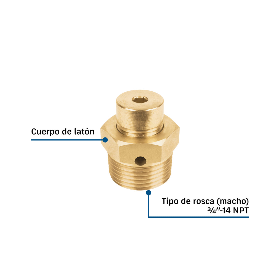 Válvula Alivio Calentador 3/4" Foset VALI-3/4R Latón 100-123 psi