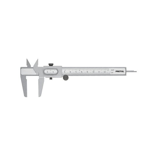VER-6P Calibrador vernier escolar 5", acero, std y mm, PRETUL