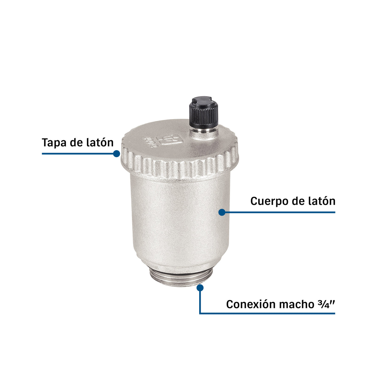 Válvula Flotador Foset VPA-02 3/4" Latón Niquelado | Tomas Domiciliarias