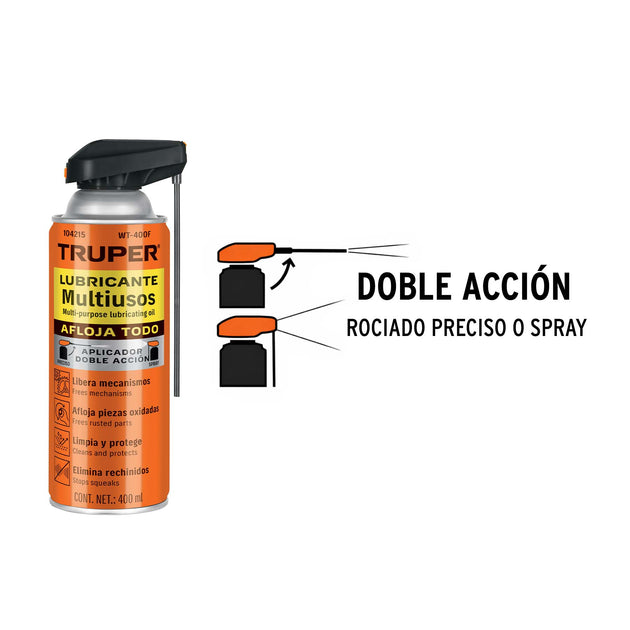Truper WT-400F Lubricante Penetrante 400 ml | Desbloquea y Protege