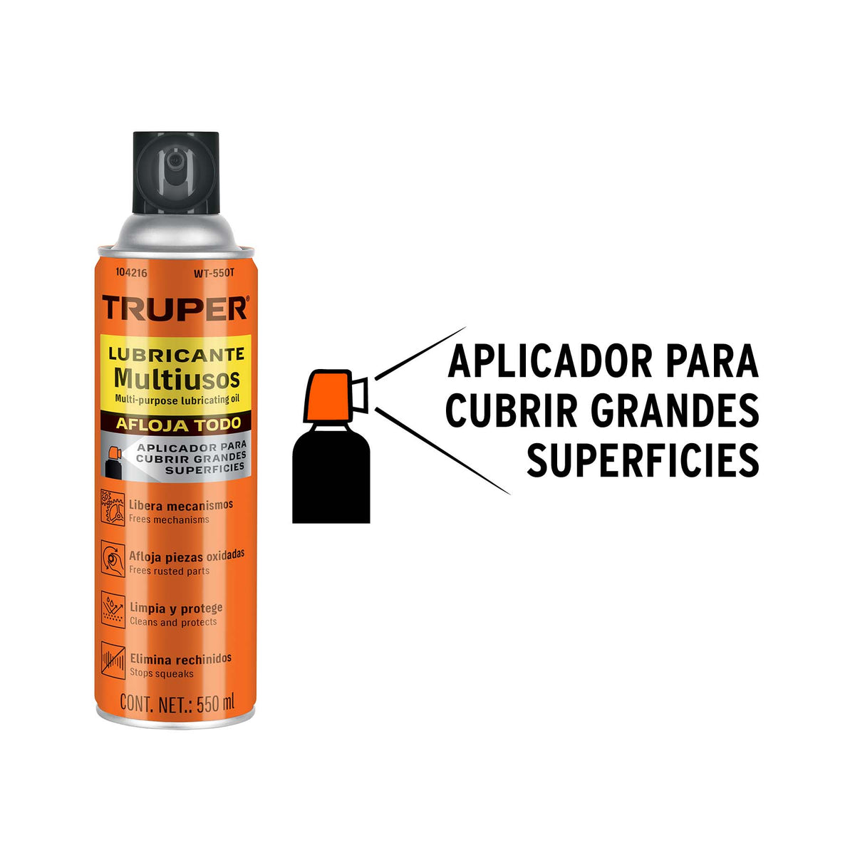 Lubricante Penetrante Truper WT-550T 550 ml | Afloja Óxido y Protege