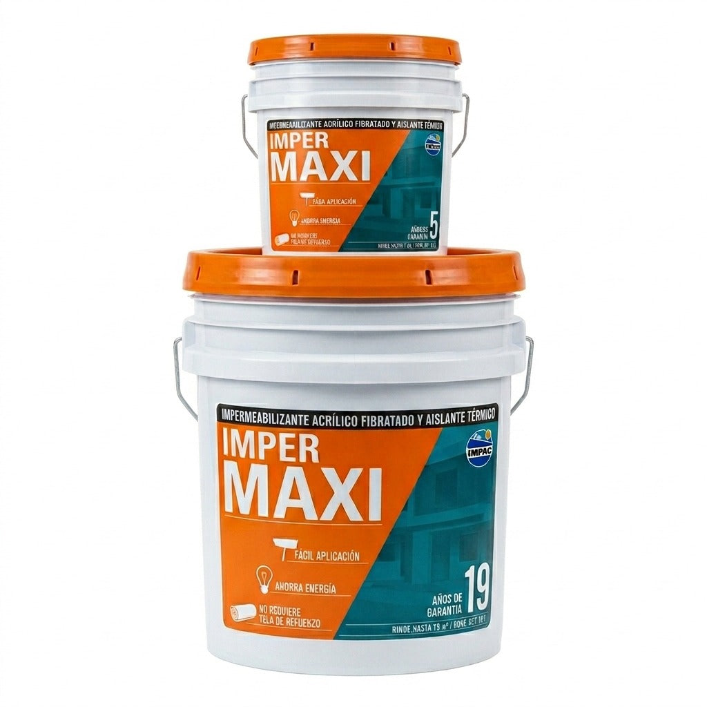 Impermeabilizante IMPAC 213680 Fibratado Terracota Maxi Cubeta 19 Lt + Cubeta 4 Lt de Regalo Ferreteria la economica