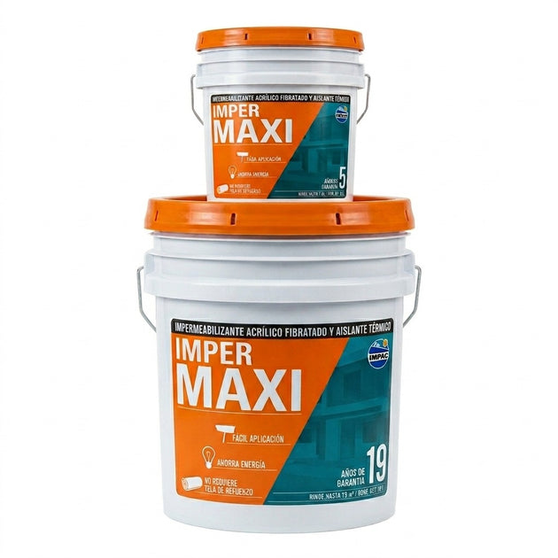 Impermeabilizante IMPAC 213680 Fibratado Terracota Maxi Cubeta 19 Lt + Cubeta 4 Lt de Regalo Ferreteria la economica
