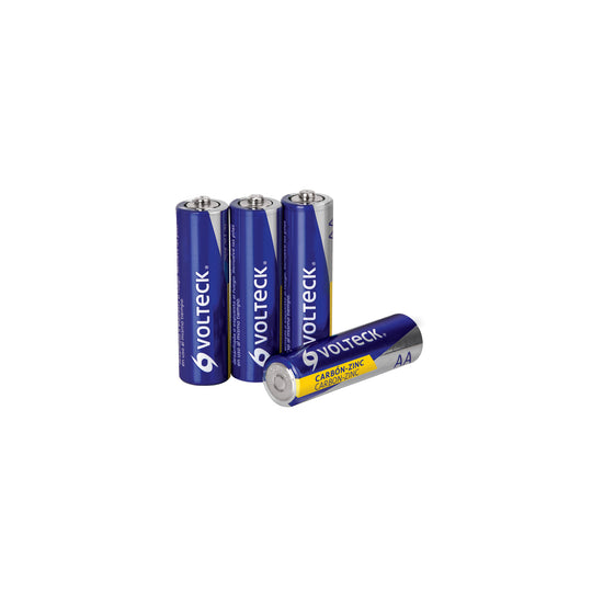 ZI-AA Blíster con 4 pilas zinc-carbón AA, VOLTECK