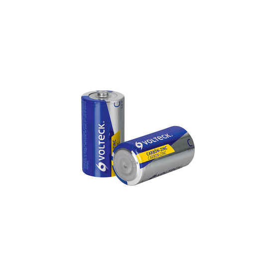 ZI-C Blíster con 2 pilas zinc-carbón C, VOLTECK