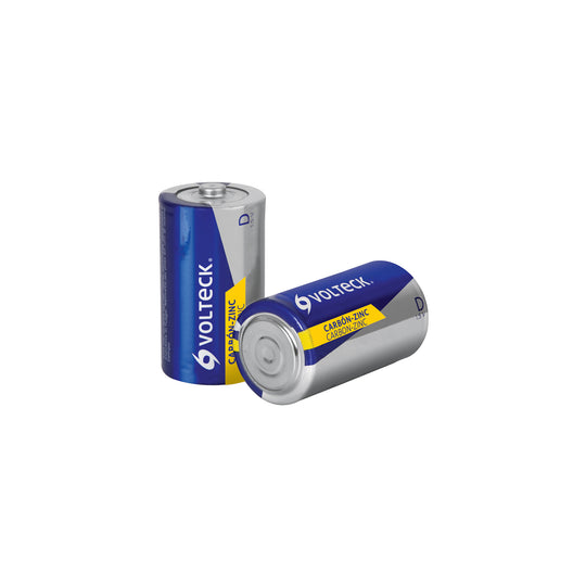 ZI-D Blíster con 2 pilas zinc-carbón D, VOLTECK