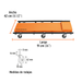 CATA-36 Cama para mecánico de acero, 36" x 16½" (90 x 42 cm), 130 kg, 6 rodajas polipropileno 360°, Truper Truper