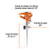 ASP-11X Aspersor metálico de pulsaciones conexión aluminio, estaca metálica 1 vía 20 cm (8"), clip de límite de riego, presión 15-100 psi, alcance 21 m (69 ft), entrada 3/4", Producto Mejorado, Truper Truper