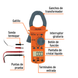 MUT-202 Multímetro digital de gancho profesional True RMS, 60A-1000A c.a., 750V c.a./1000V c.c., rango automático, Truper Truper