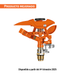 ASP Aspersor metálico de pulsaciones conexión aluminio, sin estaca, 1 vía, clip de límite de riego, presión 15-100 psi, alcance 21 m (69 ft), entrada 3/4", Producto Mejorado, Truper Truper
