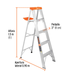 EST-25 Escalera tipo tijera aluminio Tipo II 175 kg, 5 peldaños, altura 1.5 m (5'), alcance máx. 2.7 m (9'), con bandeja retráctil, Truper Truper