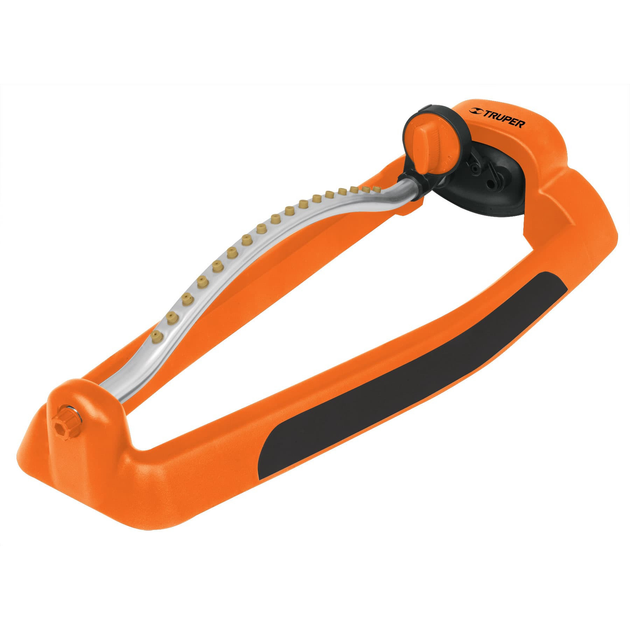 OSCI-17 Aspersor oscilatorio metal-plástico, 17 boquillas de precisión, 4 patrones, presión 8-50 psi, alcance 13 m, entrada 3/4", Truper Truper