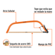 AJT-30 Arco jardinero tubular de acero con segueta, 30" (760 mm), acero SK5, mango PVC, Truper Truper