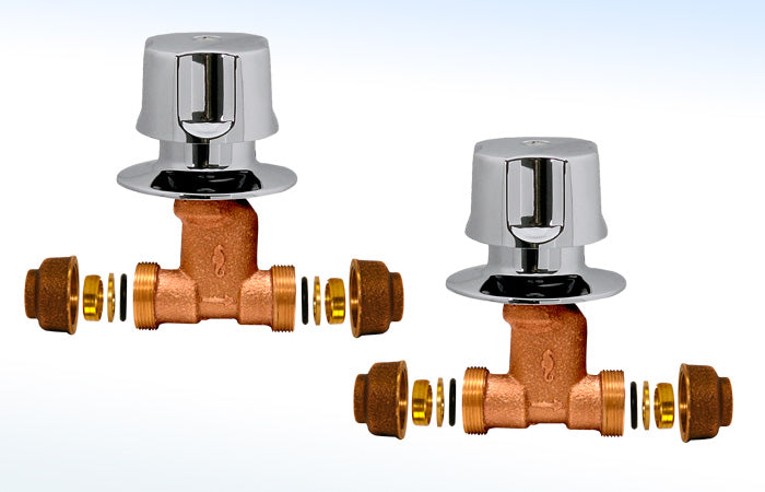 32PVC LLAVES INDIVIDUALES PARA REGADERA CIERRE COMPRESIÓN SOLDABLE