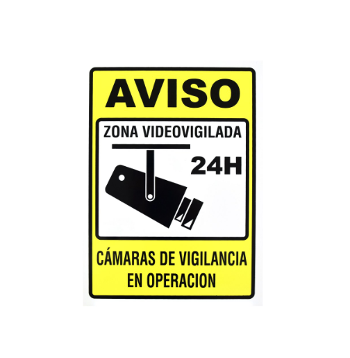 LETRERO A5 PVC DE ZONA VIDEOVIGILADA (AMARILLO) – Naybor