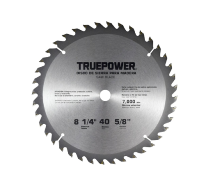 Disco De Sierra Para Madera 8-1/4 40 Dpp 7000 Rpm Truepower 67359 TPSBC81440