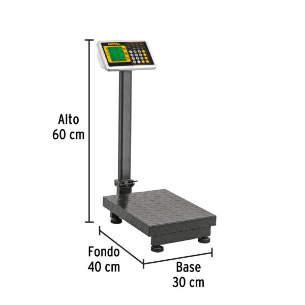 Báscula electrónica de plataforma, plegable, 100 kg. Pretul 28461 - Image 2