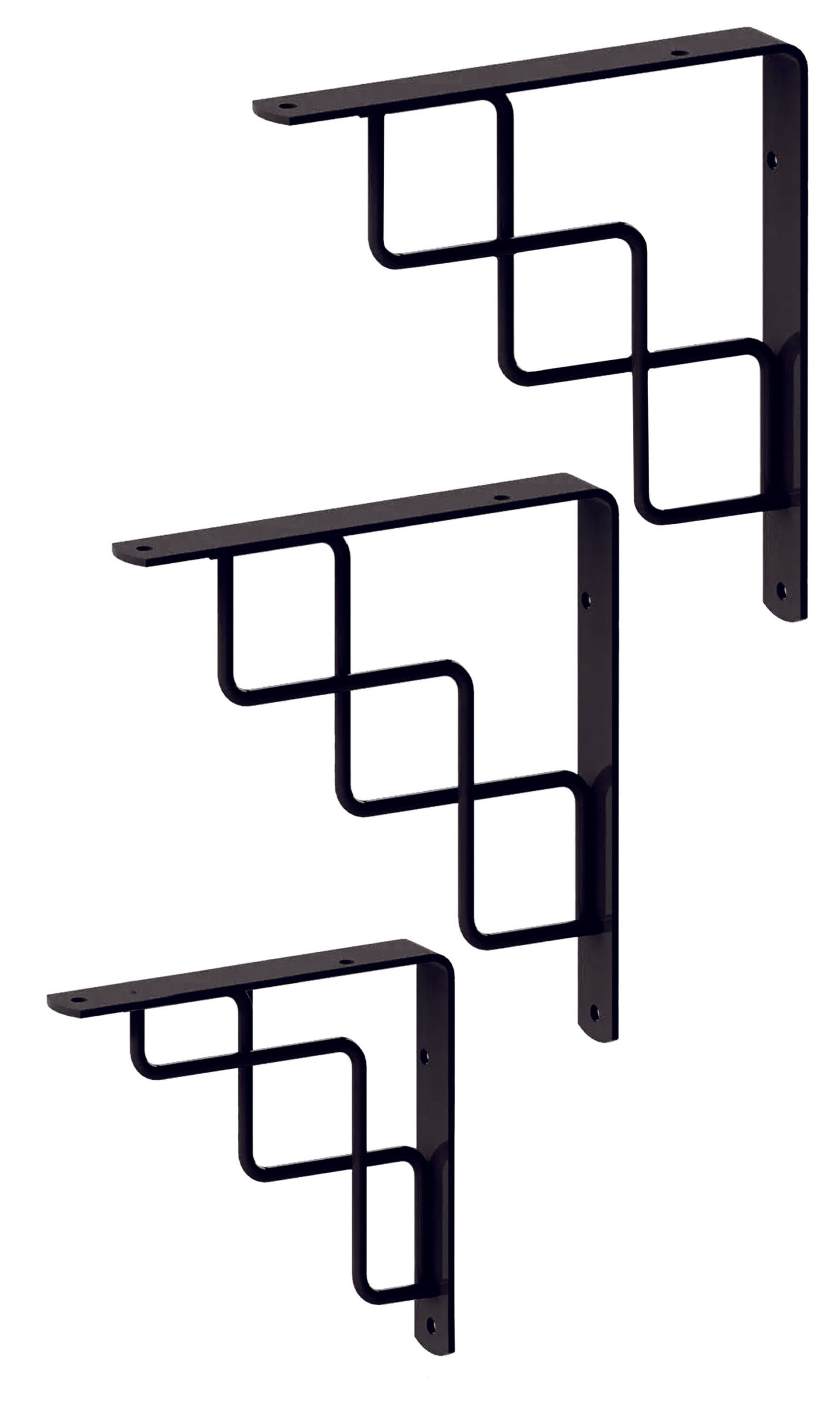 Mensula de acero escalera 150 x 150 mm - color negro