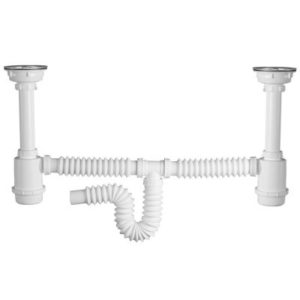 Salida central para fregadero con contra acero inoxidable 2337 Fleximatic