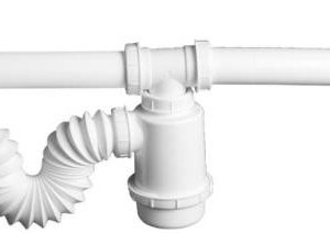 Salida central para fregadero con trampa y extension flexible PVC 2347 Fleximatic