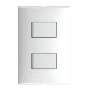 Placa 2 ventanas con 2 apagadores sencillos blanco Forza Bticino