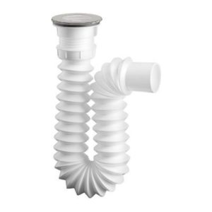 Trampa para fregadero flexible PVC con rejilla acero inoxidable tipo p 2234 Fleximatic