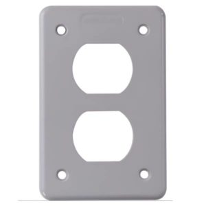 Placa para contacto duplex tipo FS gris sobreponer Tramontina