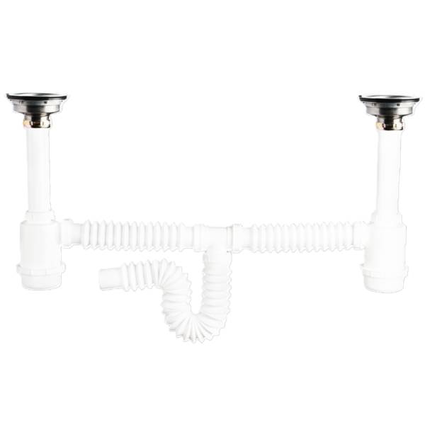 Salida central para fregadero con contra de acero inoxidable Fleximatic