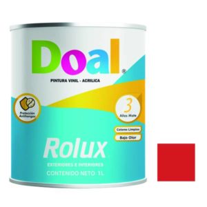 Pintura vinil rolux rojo intenso 1.0 lt Doal