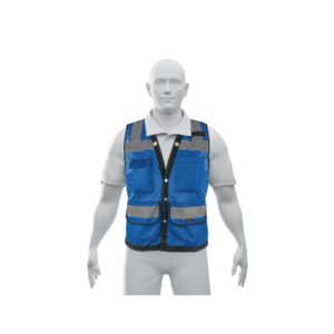 Chaleco seguridad reforzado azul con bolsas, G, EXPERT