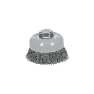 Carda copa 4" alambre ondulado fino, Multi-rosca, Truper