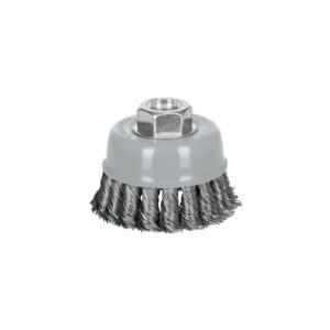 Carda copa 3" alambre trenzado grueso, Multi-rosca, Truper