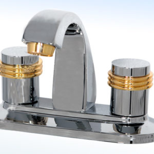 MEZCLADORA PARA LAVABO 4” CIERRE DE 90°