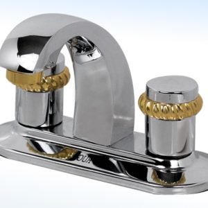 MEZCLADORA PARA LAVABO 4” CIERRE DE 90°