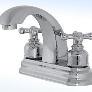 MEZCLADORA PARA LAVABO 4” CIERRE DE 90°